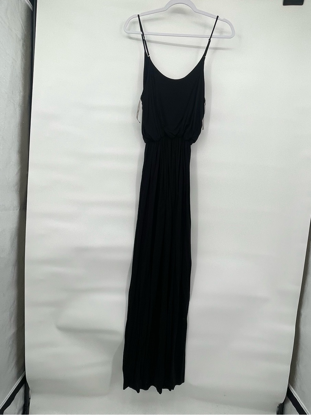 all in favor black soft flowy maxi dress